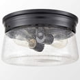 thumbnail image 1 of Varallo Modern Black Flush Mount Ceiling Light Seeded Glass Shade, 1 of 6