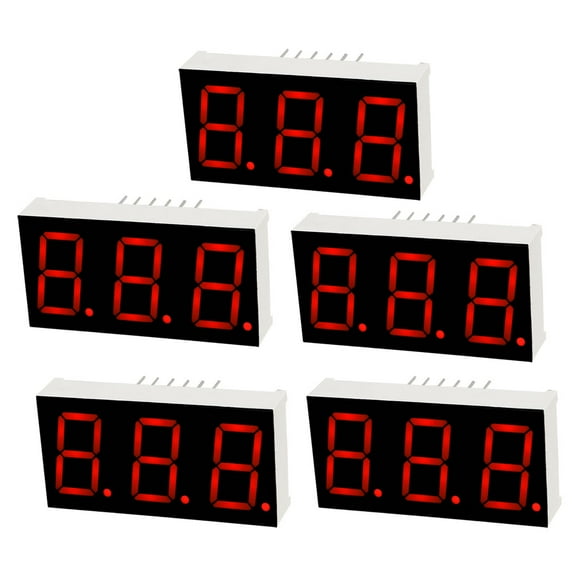 Common Cathode 12 Pin 3 Bit 1.48 x 0.75 x 0.31 inch 0.55" Red Display 5Pcs