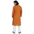 thumbnail image 5 of Atasi Designer Solid Kurta For Menâ€™s Mandarin Collar Cotton Ethnic Long Wear, 5 of 7