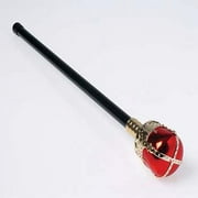 Wise Men Royal King Queen Scepter Cane Costume Prop, Red Gold Black, 18.75"
