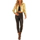 thumbnail image 2 of Chaqueta metálica brillante de biker con botones para mujer INSPIRE CHIC L dorada, 2 of 6