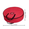 thumbnail image 3 of Christmas Wreath Storage Bag, 60cm Round Holiday Wreath Container with Reinforced Handles, PVC Material Christmas Decoration Storage Bag -Red, 3 of 7