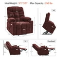 thumbnail image 6 of MCombo Regular Power Lift Recliner Chair with Extended Footrest for Elderly People, Fabric 7287 (Burgundy, Regular), 6 of 7