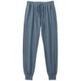 thumbnail image 4 of GuangCheng Mens Soft Jersey Joggers,Elastic Drawstring Waist,Lounge,Casual Cuffed Pajama Pants,Dark Gray,Size M, 4 of 8