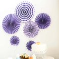 thumbnail image 2 of Efavormart Set of 6 Purple Paper Fan Decorations Paper Pinwheels Wall Hanging Decorations Kit - 8" | 12" | 16", 2 of 11