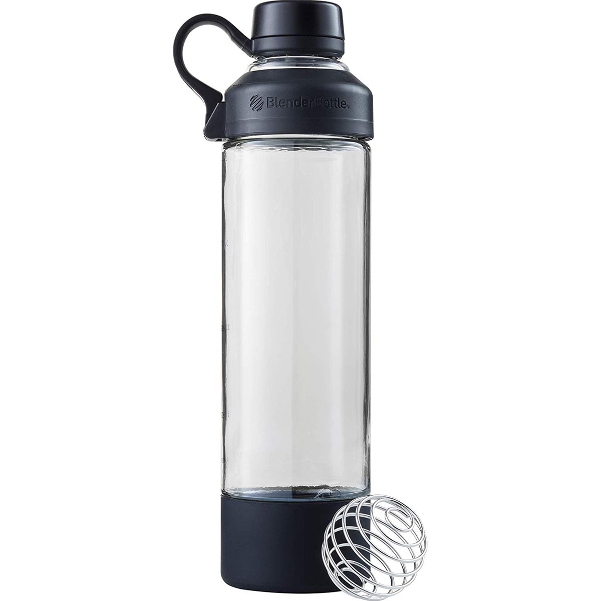 BlenderBottle 20oz Mantra Glass Shaker Bottle Black - Walmart.com ...