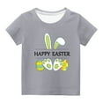 thumbnail image 1 of Haut à Manches Courtes pour Enfants Garçons Filles Mode Oreilles de Lapin de Pâques Œufs de Pâques Imprimé Col Rond, 1 of 4
