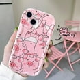 thumbnail image 3 of Kawaii Cute Pink Pigs Full Screen Wavy Frame Soft Phone Case Compatible with iPhone Case for Women Girls (Pink,iPhone 12 Pro), 3 of 6