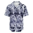 thumbnail image 5 of HAPIMO Summer Shirts for Women Short Sleeve Tees Lapel Collar Pullover Cow/Tie Dye Print Tops Button Down Blouses Dressy Casual T-Shirts Dark Blue S Savings, 5 of 6