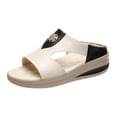 thumbnail image 2 of Sandalias de boca de pez de fondo grueso para mujer Sandalias de cuero floral de metal Wmkox8yii  ytu5846, 2 of 8