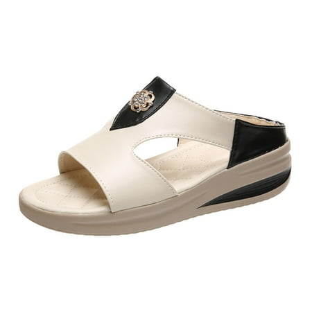 

Women s Thick Bottom Fish Mouth Sandals Metal Floral Leather Sandals