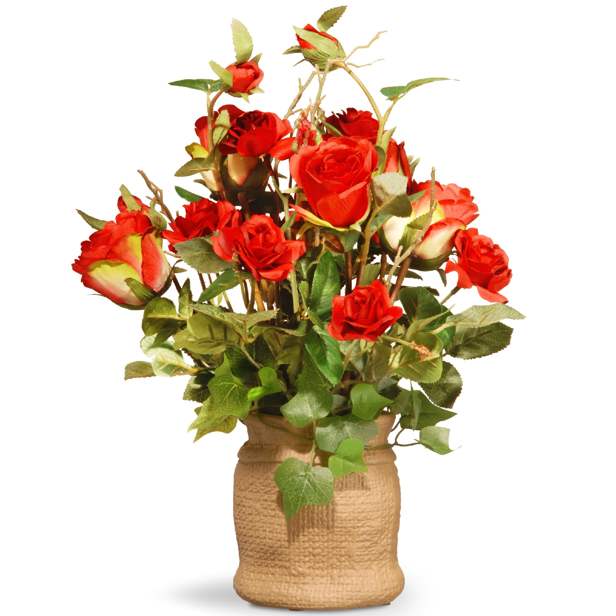 16" Potted Rose Flowers Ceramic base