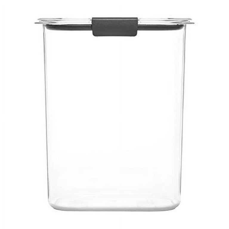 Rubbermaid Brilliance Airtight Food Storage Container for Pantry with Lid  for Flour, Sugar, and Rice, 12-Cup, Clear/Grey