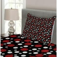 thumbnail image 3 of Ambesonne Burgundy Quilted Bedspread Set 2 Pcs, Snow Like Polka Dots, Twin Size, Pale Grey Burgundy, 3 of 4