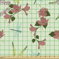 thumbnail image 2 of Dragonfly Sofa Upholstery Fabric by the Yard, Exotic Hibiscus Petals Rainforest Flowers Blossoming Tropic Spring, Decorative Fabric for DIY and Home Accents, Pale Green and Multicolor by Ambesonne, 2 of 5