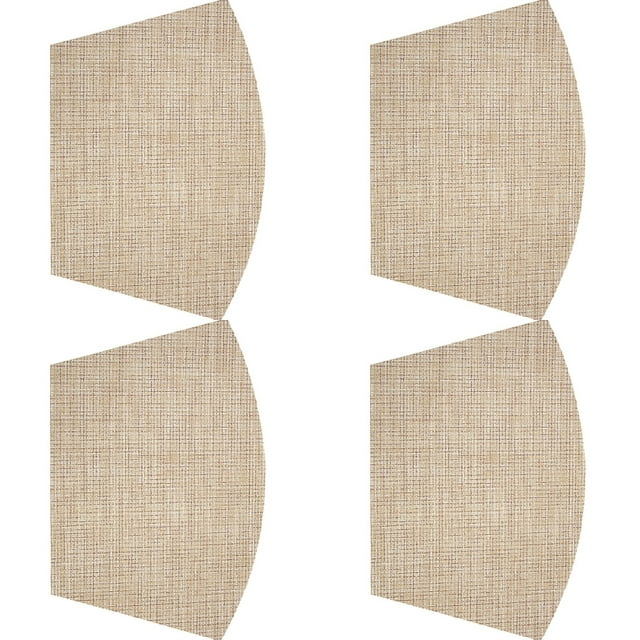 Inteprter 4 Uds. De manteles individuales de PVC para redonda, manteles individuales tejidos resistentes a las manchas con forma de cuña, Type3 NO3