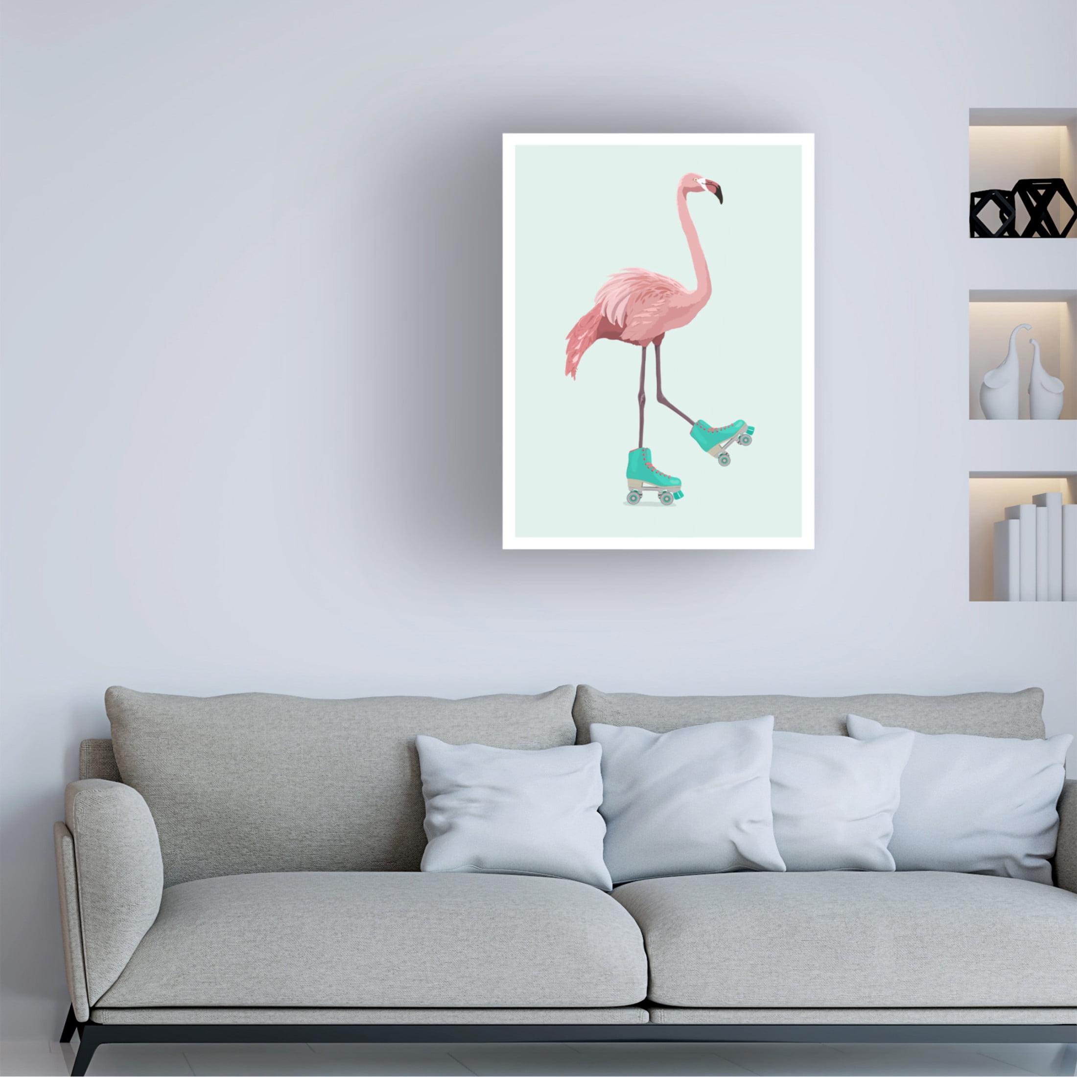Canvas Wall Art - Bykammille  'Flamingogo' Wall Art for Living Room, Bedroom, or Office Décor by Trademark Fine Art - 24 x 32 Inches