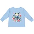 thumbnail image 3 of Inktastic Book Lover Reading Frog Librarian Girls Long Sleeve Toddler T-Shirt, 3 of 5
