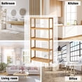 thumbnail image 3 of Kinbor Bamboo 5-Tier Shelf Rack Organizer Storage Utility Bathroom Kitchen Living Room, 3 of 10
