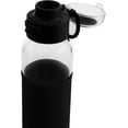 thumbnail image 4 of Soma 17oz (500ml) Glass Sport Water Bottle with Silicone Sleeve and 1-Hand Flip Top Lid - Black, 4 of 6