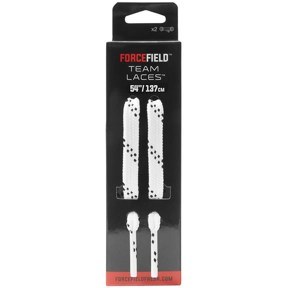 ForceField Unisex-Adult Team Sports Athletic Flat Shoe Laces, White/Black Speckled, 54"