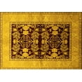 thumbnail image 1 of Ahgly Company Machine Washable Indoor Rectangle Oriental Yellow Industrial Area Rugs, 7' x 10', 1 of 4