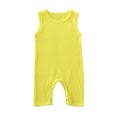 thumbnail image 1 of Infant Solid Color Romper, Sleeveless Round Collar Ribbed Cloth One-piece, 1 of 8