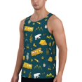 thumbnail image 2 of Pofeuu Camping Print Men's Workout Tank Tops Sleeveless Muscle Gym Shirt Quick Dry-3X-Large, 2 of 7