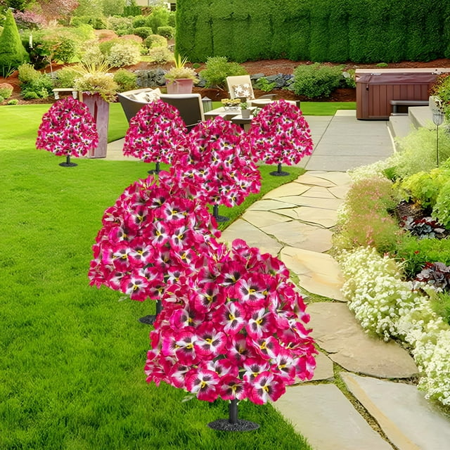 Orquídea Mariposa Artificial Flor de Simulación, Planta Decorativa de Plástico de 15.75 Pulgadas con Maceta, Inserción de Suelo Multicolor Realista para Decoración de Bodas Jardín Exterior
