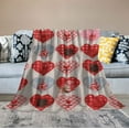 thumbnail image 2 of Nawypu Valentine's Day Throw Blanket with Gift Bag, Red White Check Bed Blanket Romantic Love Soft Warm Blanket Throw, Red Heart Flannel Cozy Blanket for Couch Sofa Bedroom, Valentine's Decor,, 2 of 6