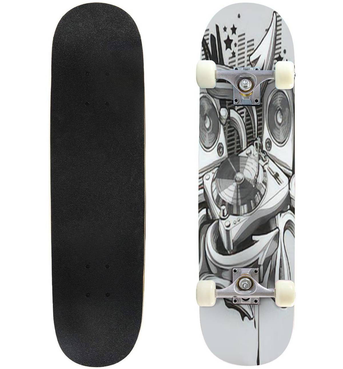 Music design turntable graffiti arrows Outdoor Skateboard Longboards 31"x8"  Pro Complete Skate Board Cruiser - Walmart.com