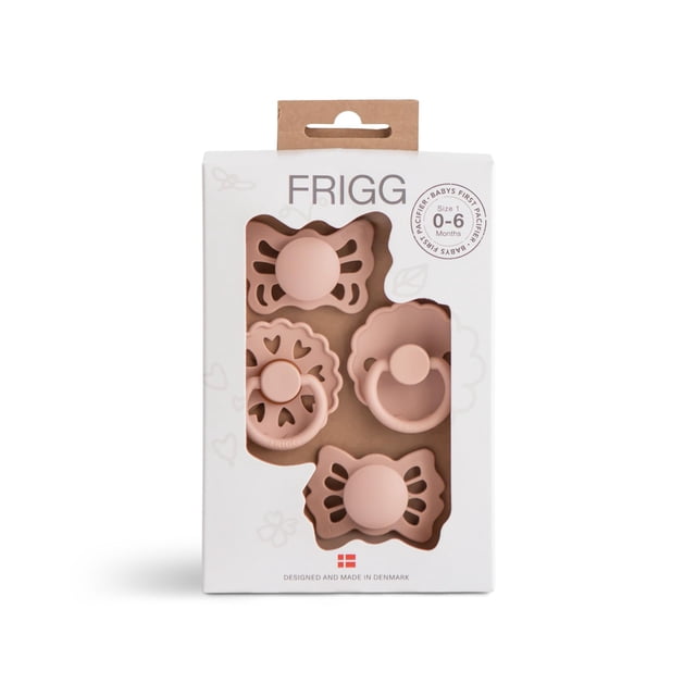 Chupete FRIGG First Floral Heart para bebés, paquete de 4, 0-6 meses