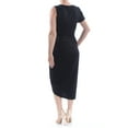 thumbnail image 4 of SANCTUARY Womens Black Asymmetrical One Sleeve Sleeveless Jewel Neck Below The Knee Cocktail Dress M, 4 of 4