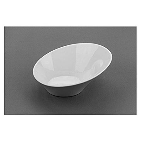 Unique Serving Pieces Modern M1029, 9-Inch Oval Porcelain Bowl, Curved Asymmetric Unique Design White Serving Salad Dish, Salad Plate (6-Piece Set) ()