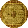 thumbnail image 1 of Ahgly Company Machine Washable Indoor Round Persian Yellow Traditional Area Rugs, 8' Round, 1 of 4