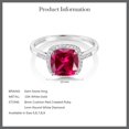 thumbnail image 7 of Gem Stone King 10K White Gold Red Created Ruby and White Diamond Women's Engagement Ring (2.75 Cttw, Cushion 8MM, Available in Size 5, 6, 7, 8, 9), 7 of 7