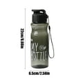 thumbnail image 3 of Plastic Water Bottle 550ml Press-Flip Leakproof Spout | Frosted Solid Color | Dishwasher Safe | Durable Food Grade | Strap & Handle | Scale Markings | 1 Pack, 3 of 6