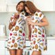 thumbnail image 4 of Easygdp Fast Food Camisón de manga corta para mujer, informal, estampado, 4 of 6