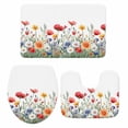 thumbnail image 2 of Farmhouse Floral Bathroom Rugs Set Nature Colorful Wildflower Spring Botanical Non Slip Absorbent Soft Bath Mats 3 Piece Set with Bathroom Rug, U-Shaped Floor Mat, Toilet Seat Cover Large Size, 2 of 9