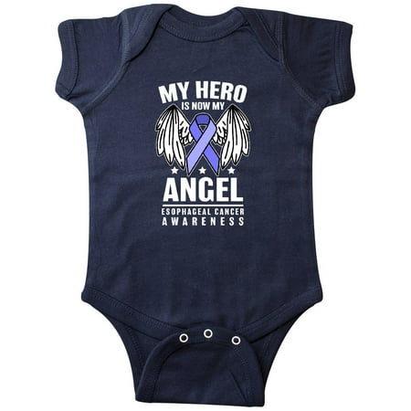 

Inktastic My Hero is Now My Angel Esophageal Cancer Awareness Gift Baby Boy or Baby Girl Bodysuit