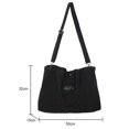 thumbnail image 3 of Bolsas De Hombro Bolso de viaje de pana de mano informal de gran capacidad a rayas que combina con todo para fiesta, 3 of 8