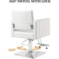 thumbnail image 4 of UBesGoo 360° Swivel Barber Chair with Reclining Back, T-shaped Footrest, White, 4 of 9