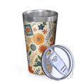 thumbnail image 2 of 16oz Tumblers Pioneer Flower Floral Print Pattern Stainless Steel Vacuum Insulated Double Wall Travel Tumbler Cups Mug with Lid and Straw,Cleaning Brush for Coffee,Tea, 2 of 4