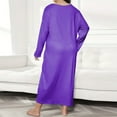 thumbnail image 4 of Nfurl Women's Plus Size Nightgowns Long Sleeve Crewneck Full Length Sleeping Gowns Soft Sleepwear Loose Fit Comfy Nightgown for Women Purple XXXL, 4 of 4
