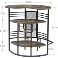 VECELO Wine Rack Table Modern Bar Unit with Storage Footrest
