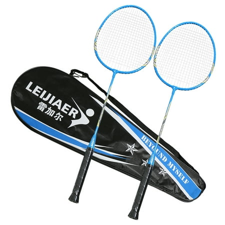 2 Player Badminton Racket Set Indoor Outdoor Sports Students Training Practice Badminton Racquet with Cover