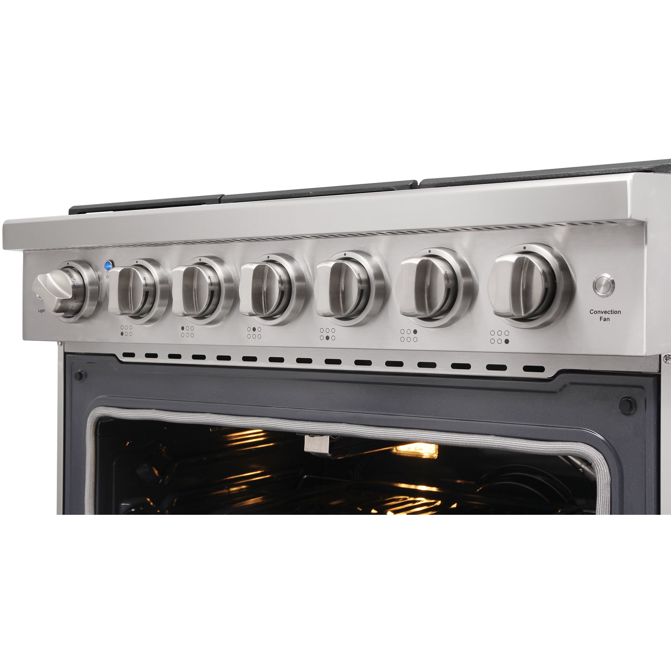 KOSTCH 36-in 6 Burners 6 Cu. Ft Convection Oven 110V Freestanding Liquid Propane Gas Range ( White )