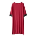 thumbnail image 4 of Lmnyox Nightgown for Women Short Sleeve NightDress V Neck Nightshirt Soft Lightweight Pajama Dress, 4 of 6