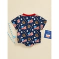 thumbnail image 4 of Bagilaanoe 4th of July Newborn Baby Girl Boy Rompers Print Short Sleeve Bodysuit 3M 6M 12M 18M Infant One Piece Short Jumpsuit for Independence Day, 4 of 7
