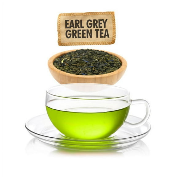 English Tea Store Earl Grey Green Tea - Loose Leaf - Sampler Size 1oz